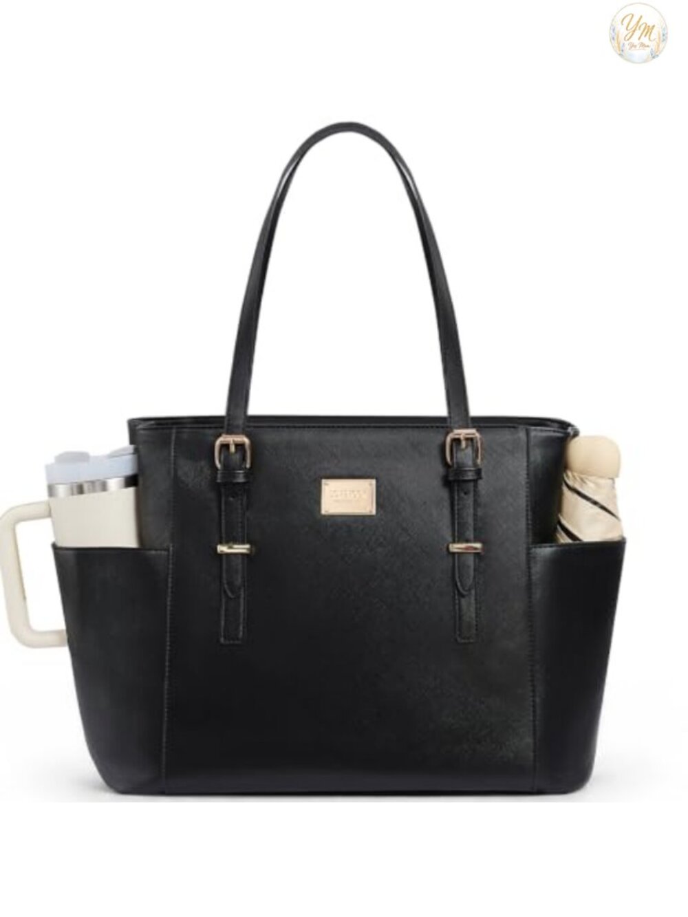 Vintage Leather Laptop Tote Bag for Women 15.6 Inch Work Bag